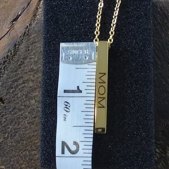 Gold MOM Necklace Handcrafted - Picture 3 of 4